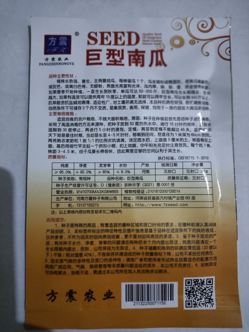 第八代巨型大南瓜种子，太空育种南瓜种子，观赏性强，瓜型大