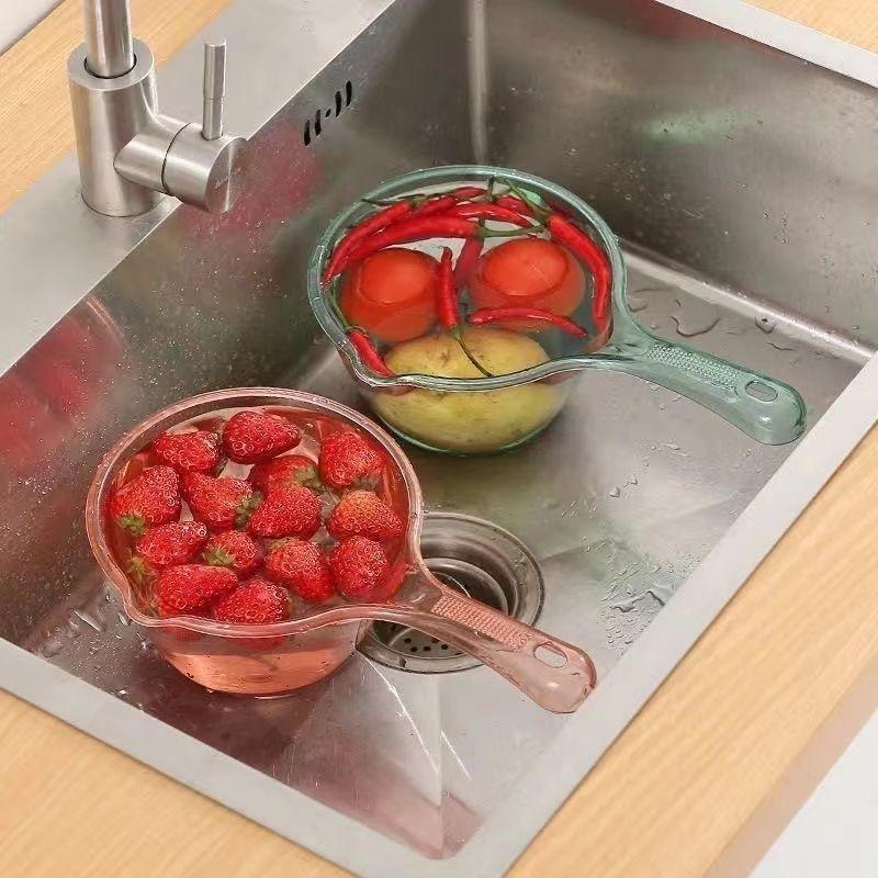 摔不破水勺水瓢家用加深高透长柄塑料大号创意厨房透明舀水瓢