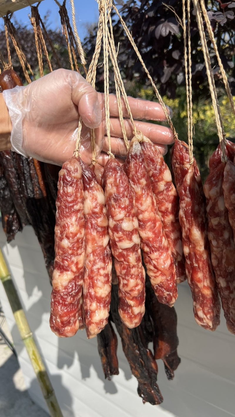 农家土肠纯猪肉腊肠28土肠500克一袋真空包装腊肠