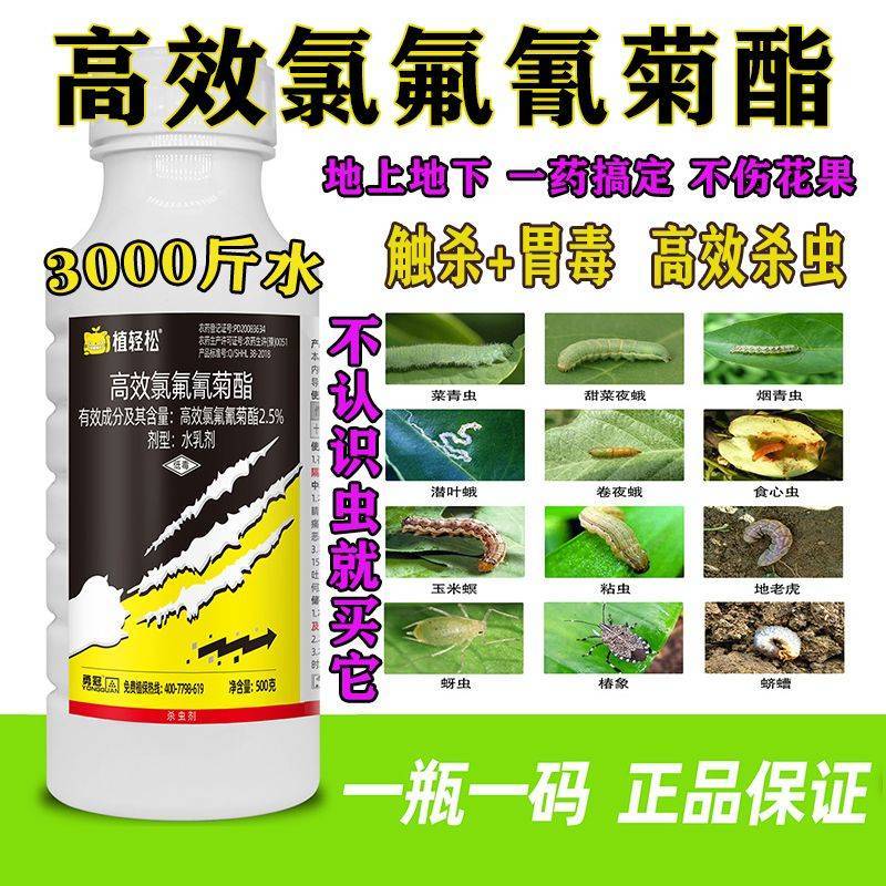 5%高效氯氟氰菊功夫菊酯强力杀虫剂菜青虫杀虫药土壤害虫农