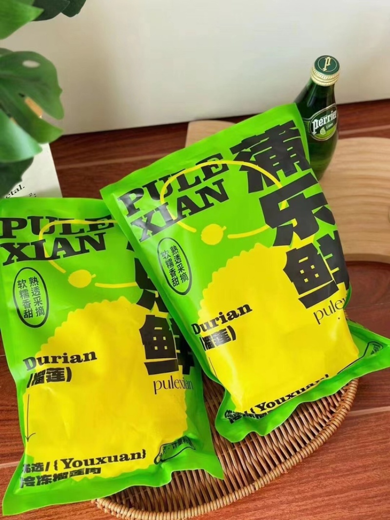 浦乐鲜高品质冷冻榴莲肉一袋808g