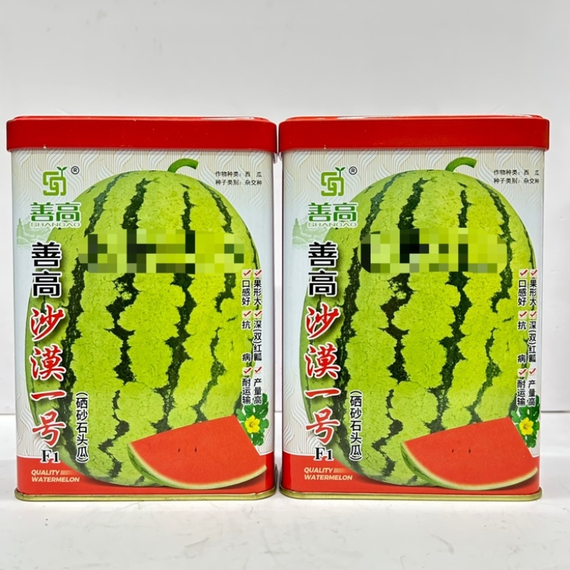 善高沙漠一号西瓜种子品种，大果西沙瓜品种，双红瓤种子