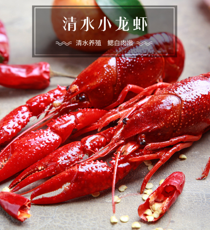 高品质液氮锁鲜清水小龙虾