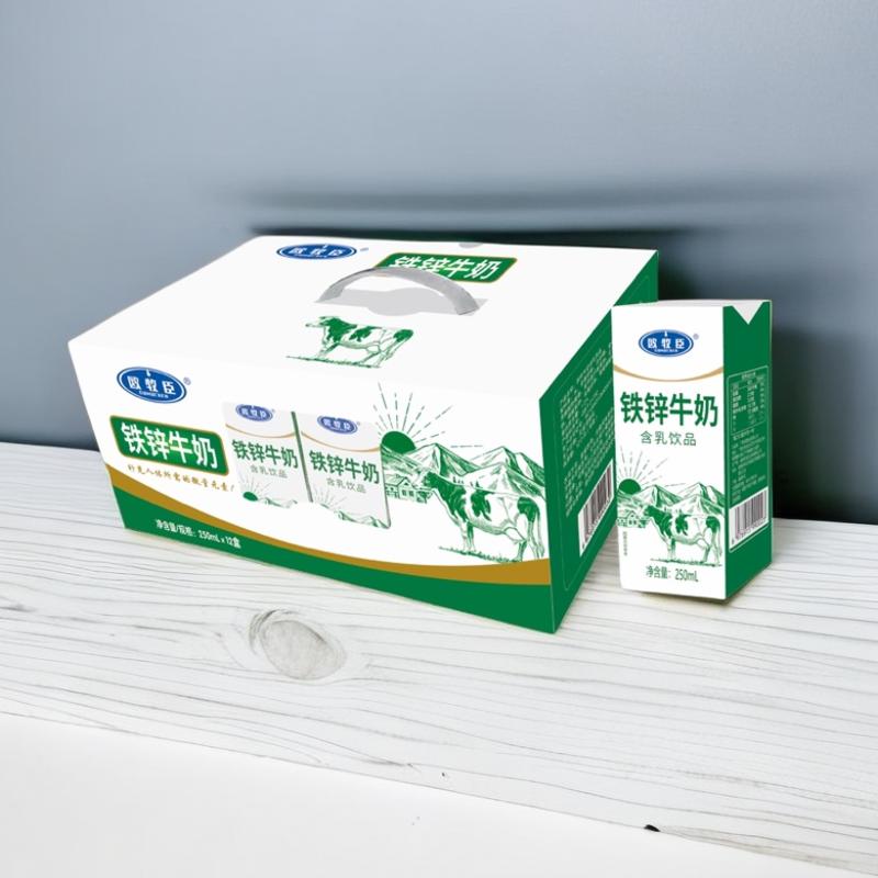 欧牧臣铁锌牛奶250毫升12盒