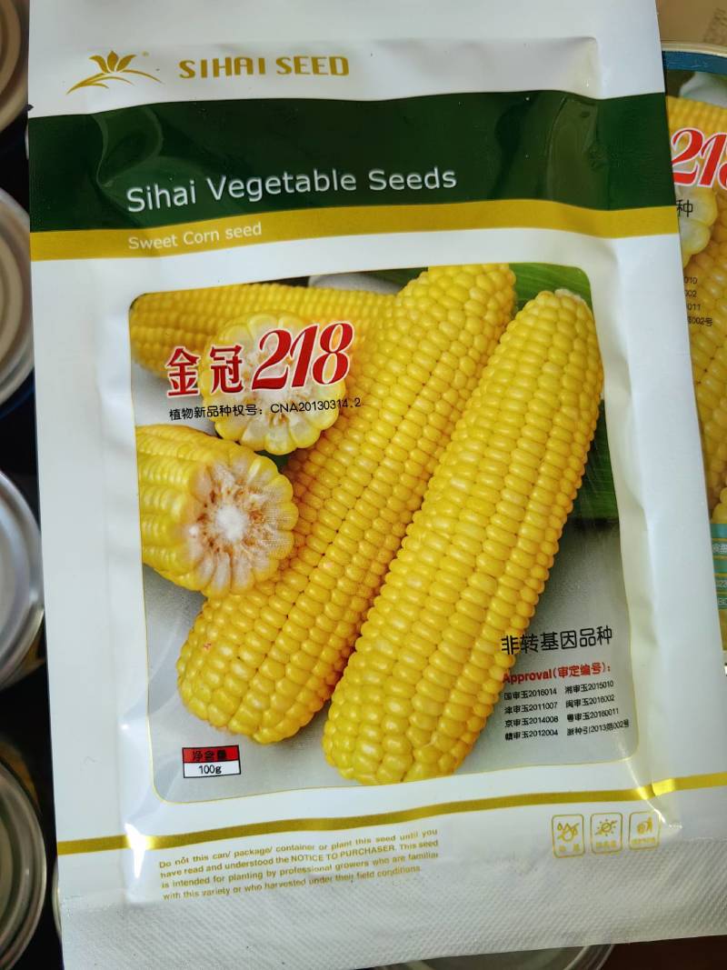 金冠218甜玉米种子北京四海大棒超甜水果玉米种籽孑黄粒大