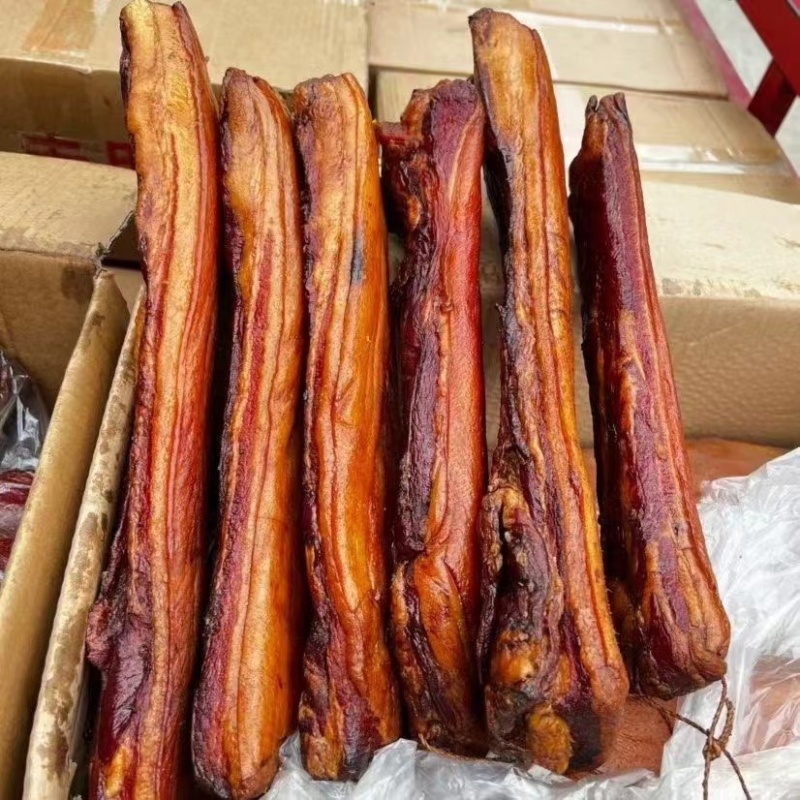 三线肉烟熏三线腊肉地摊门市酒店供应现货批发