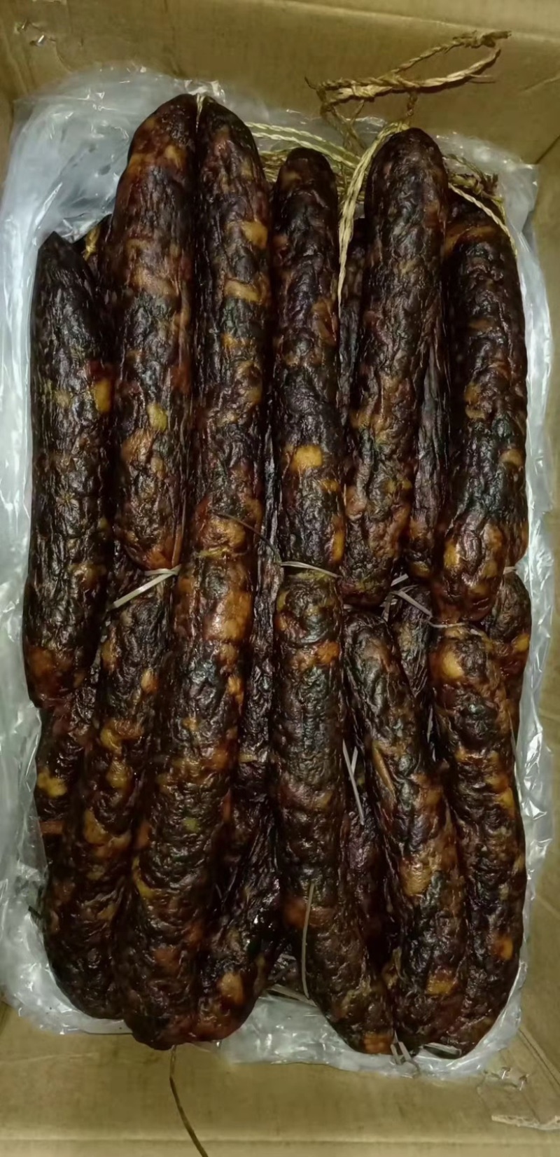 绍兴安昌风味酱香肠20斤散装酱肠批发猪肉腊肠批发