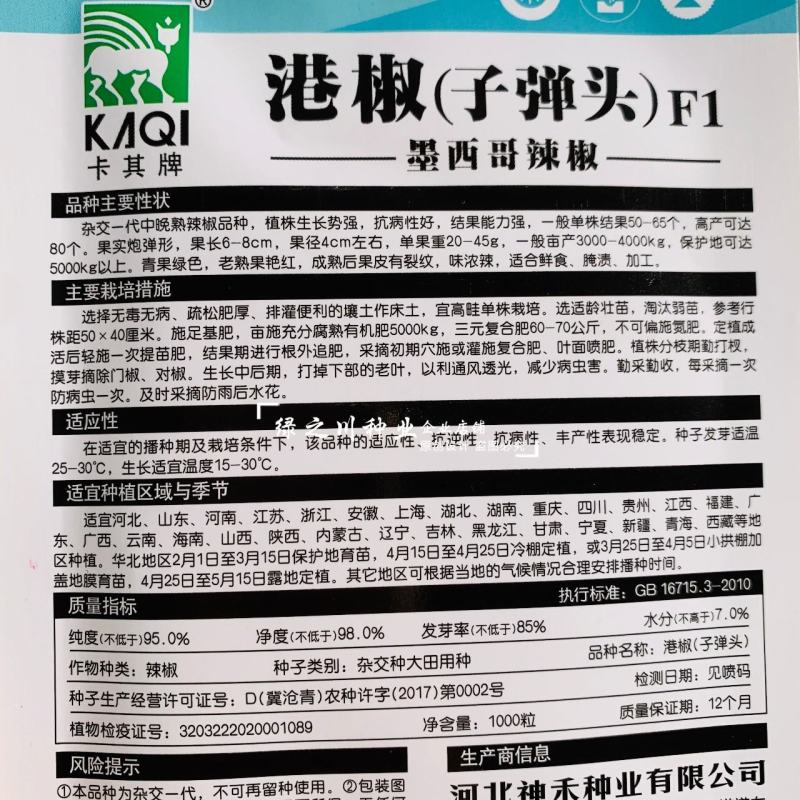 子弹头港椒种子墨西哥辣椒种子抗病味浓辣，适合鲜食腌渍加工