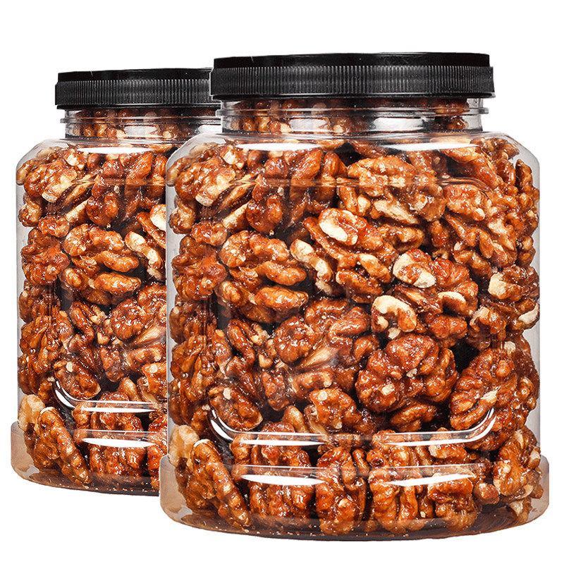 新货琥珀核桃仁500g1斤含罐重蜂蜜味坚果干果仁休闲零食