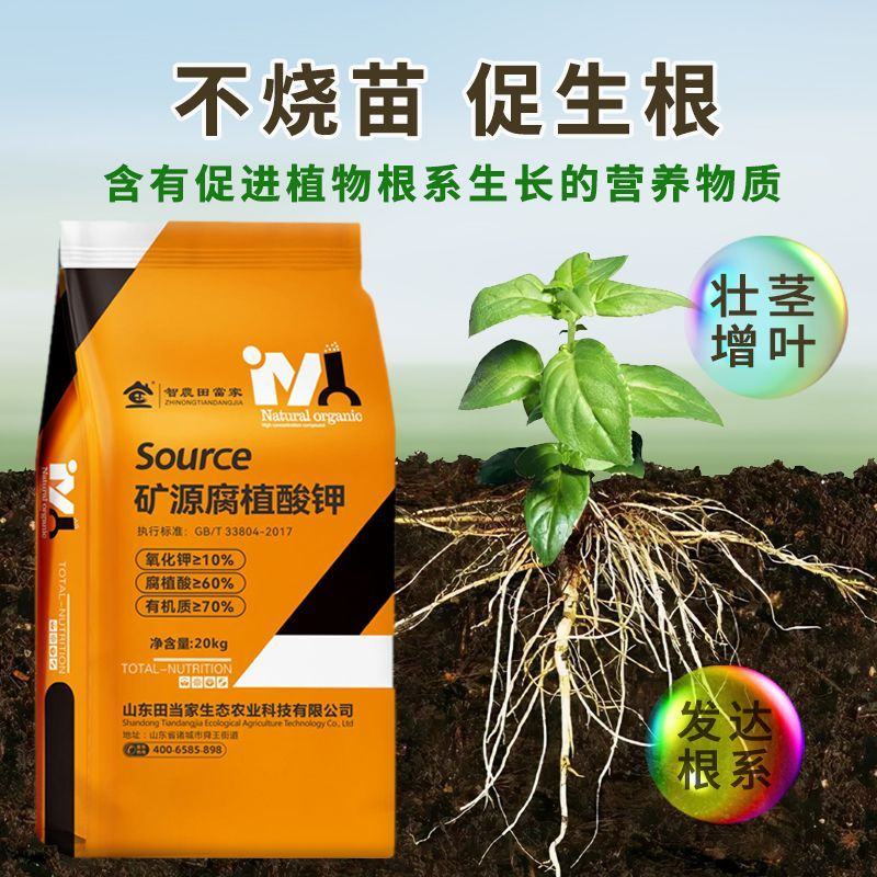 矿源腐植酸钾结晶腐殖酸钾肥正品农用有机缓释颗粒肥果树蔬菜