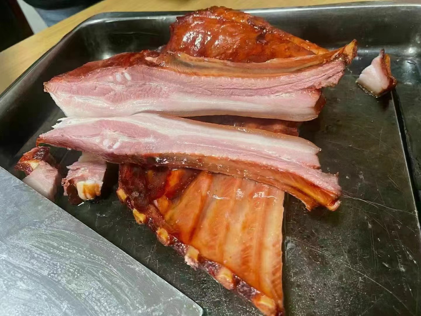 蒜台炒腊肉示意图