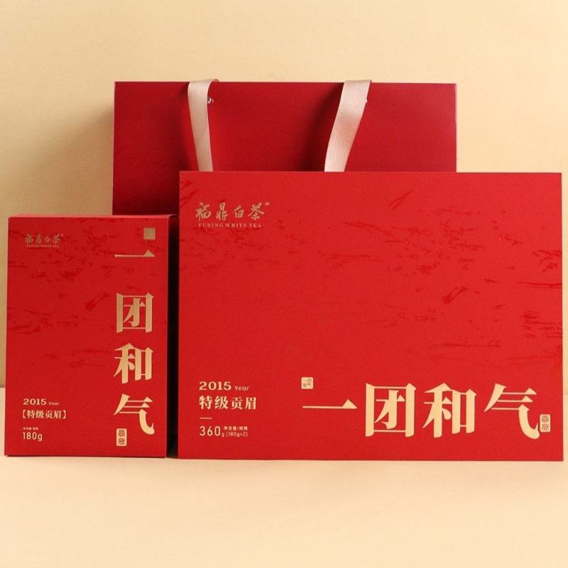 【一团和气】2015年特级贡眉正宗福鼎白茶枣香药香礼盒装