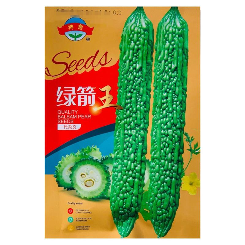 绿箭王苦瓜种子高四季高产苦瓜种籽齐顶油绿大刺瘤极早熟荷兰