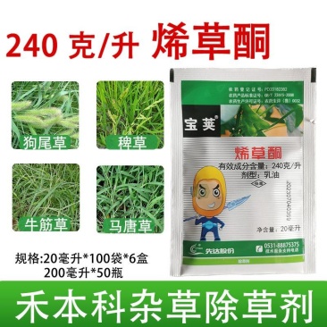 先达宝荚24%烯草酮花生大豆马唐芦苇牛筋草狗尾草除草剂