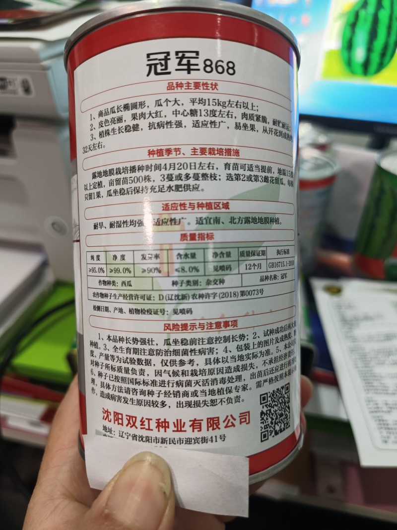 大果型花皮西瓜种子冠军868长椭圆形抗病高产大红瓤