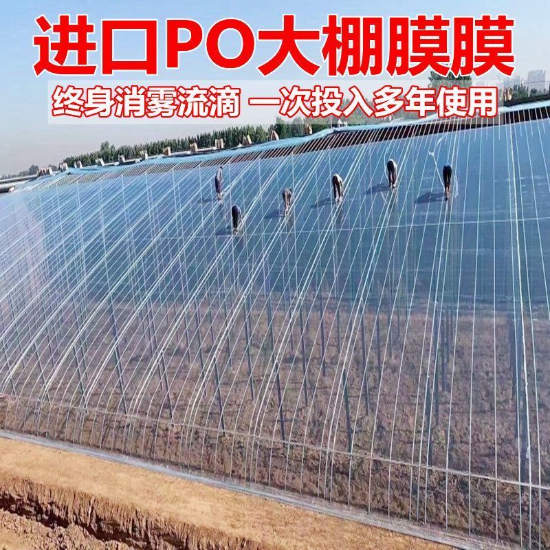 大棚膜无滴膜PO蔬菜灌浆防雾透明薄膜鱼塘养殖黑白膜食用菌