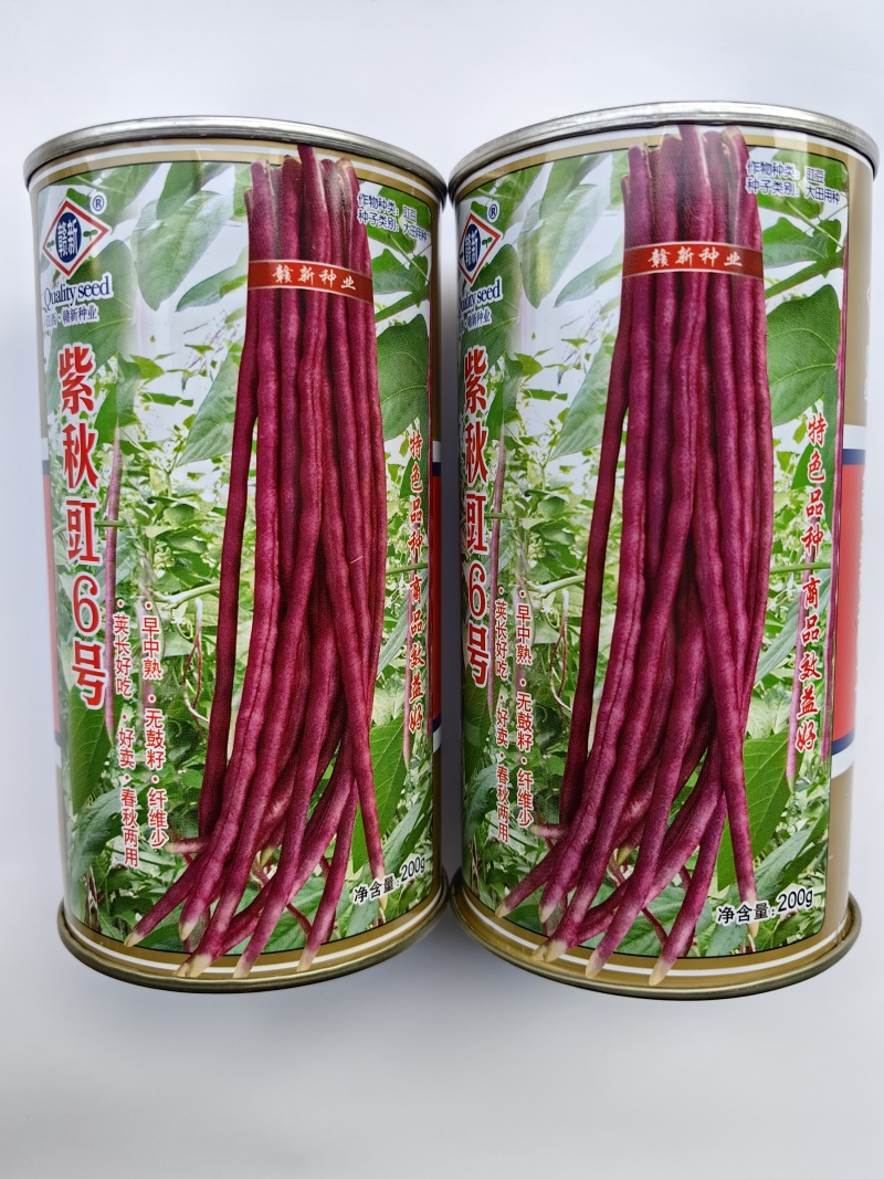 紫豇豆种子紫秋豇6号春秋红豇豆种籽长紫红皮长豆角耐热架豆