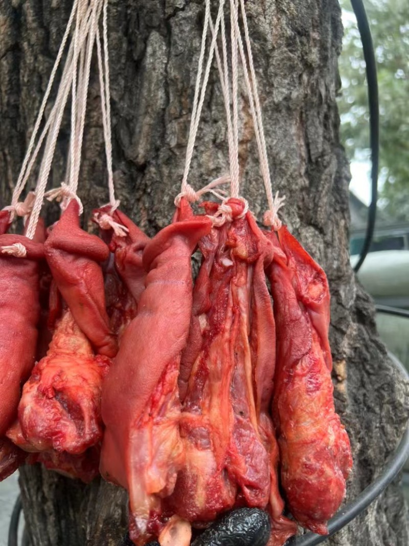 四川腊肉柏树枝柴火熏腊肉腊猪鼻猪拱嘴腊味农家烟熏