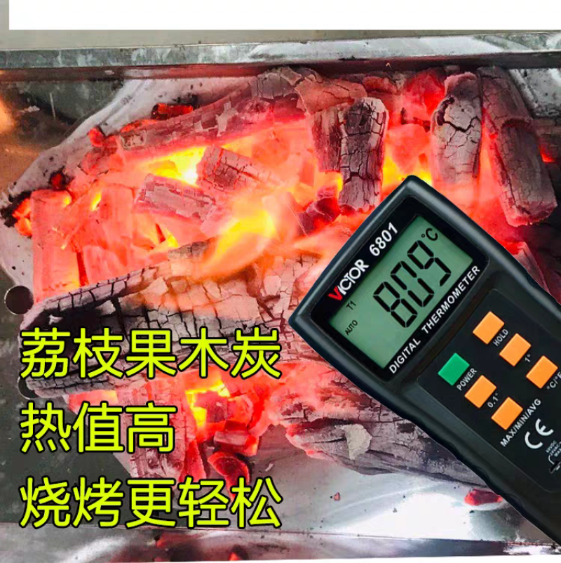 荔枝果木炭广西木炭烧烤碳无烟家用取暖专用围炉煮茶烧烤炭