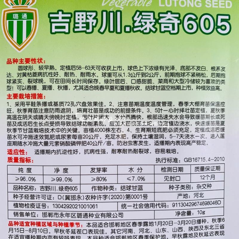 三季甘蓝种子圆包菜种子吉野川绿奇605甘兰种子耐热耐裂