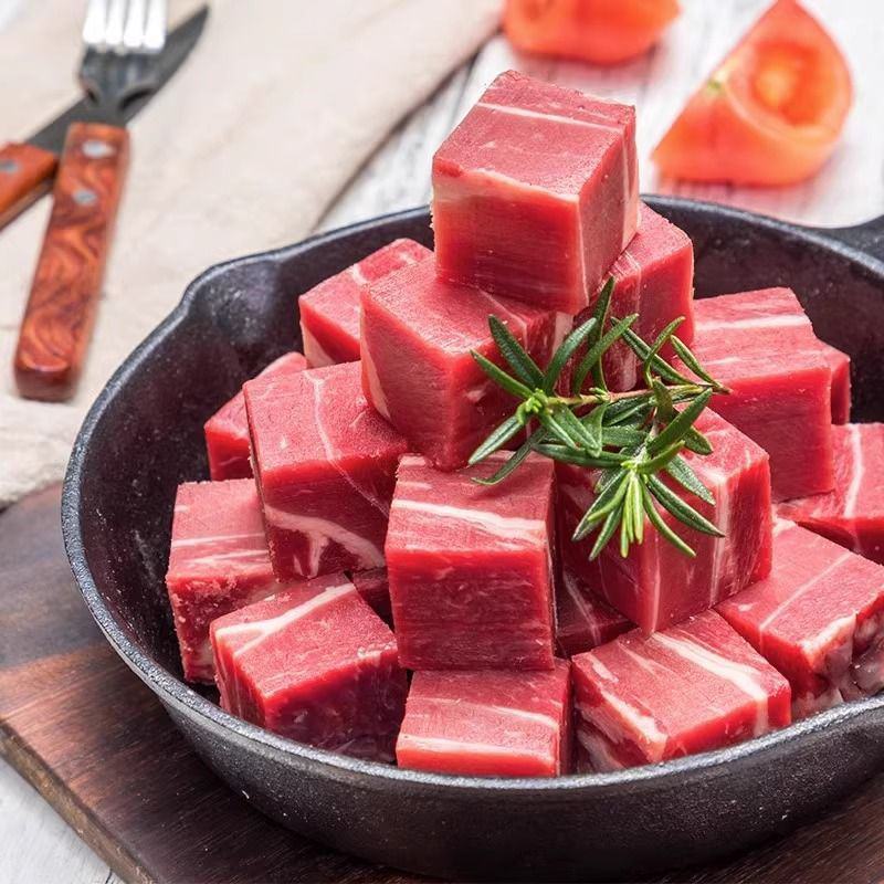 雪花牛肉粒牛腩块新鲜冷冻牛肉块炖牛腩肉商用批发一