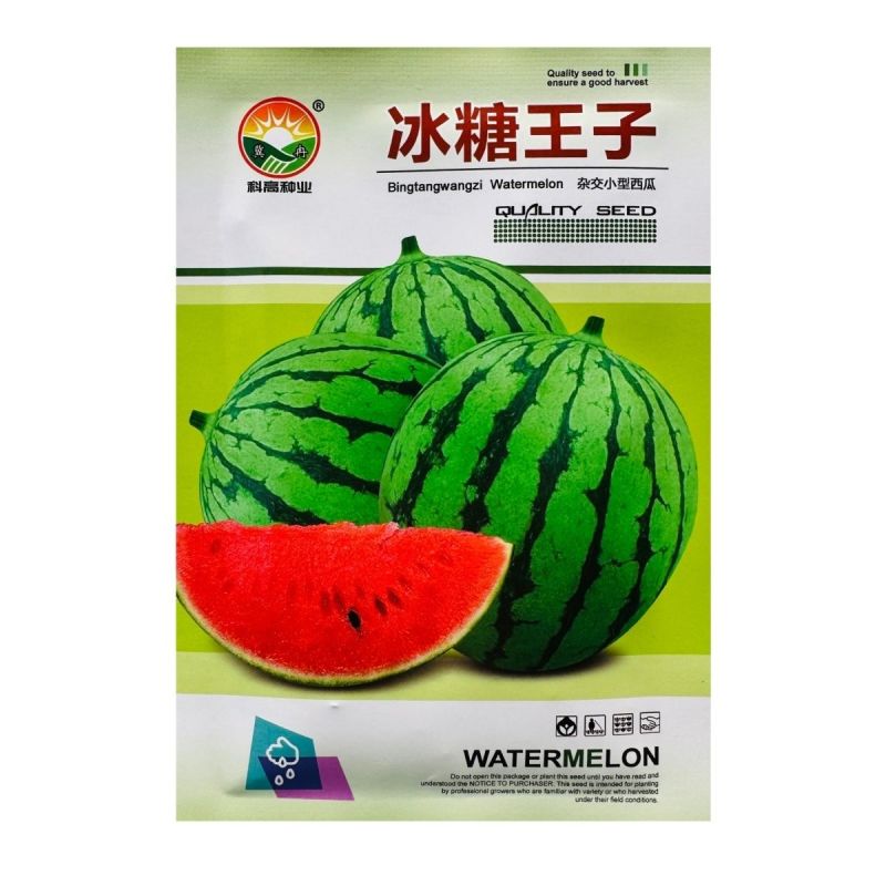冰糖王子西瓜种子特甜早熟圆形礼品西瓜种子花皮红肉糖度高耐