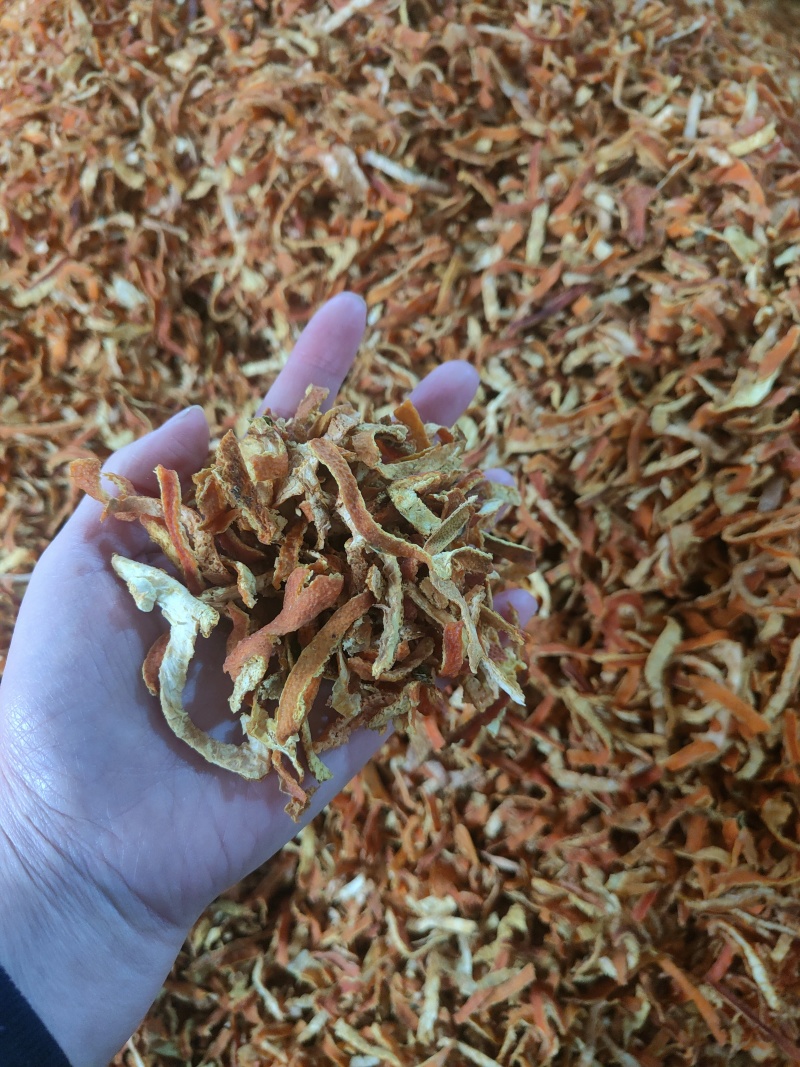 湖北产地高含量陈皮丝陈皮个橙皮橙丝纯陈皮碎椪柑皮三花烘干