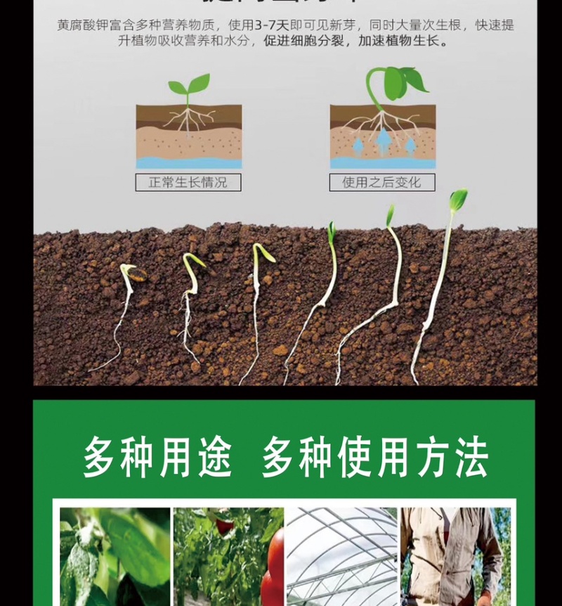 新疆矿源黄腐酸钾土壤活化剂正品生根剂调酸碱花肥果树蔬菜
