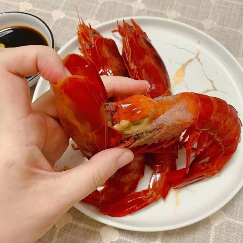 国产红魔虾大鲜活即食刺身级低温鲜甜虾新鲜冷冻海鲜寿司红