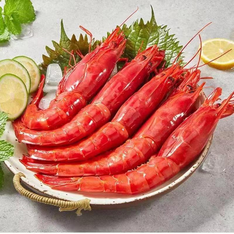 国产红魔虾大鲜活即食刺身级低温鲜甜虾新鲜冷冻海鲜寿司红