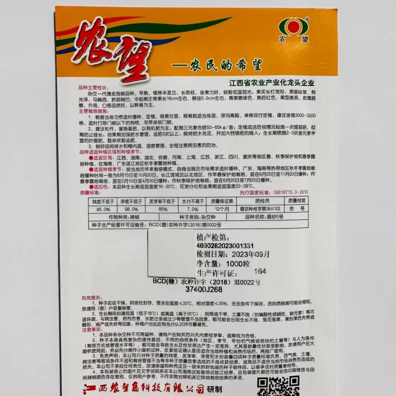 杂交一代薄皮泡椒种子早熟辣椒种子皮薄果型美观产量高口感好
