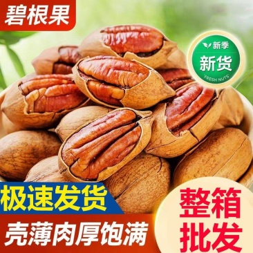 包邮2025年新货奶香草本碧根果长寿果坚果炒货壳薄易剥