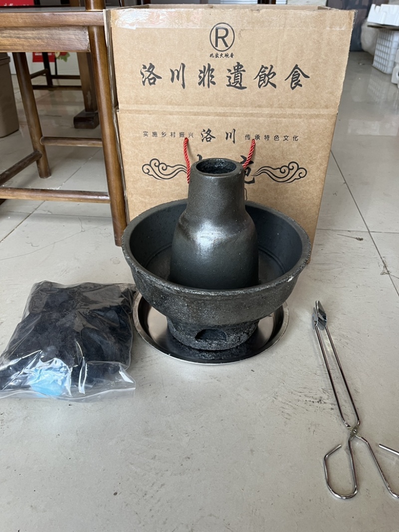 过年全套洛川火碗非遗火锅带菜肉木炭夹子锁住营养更入味美食