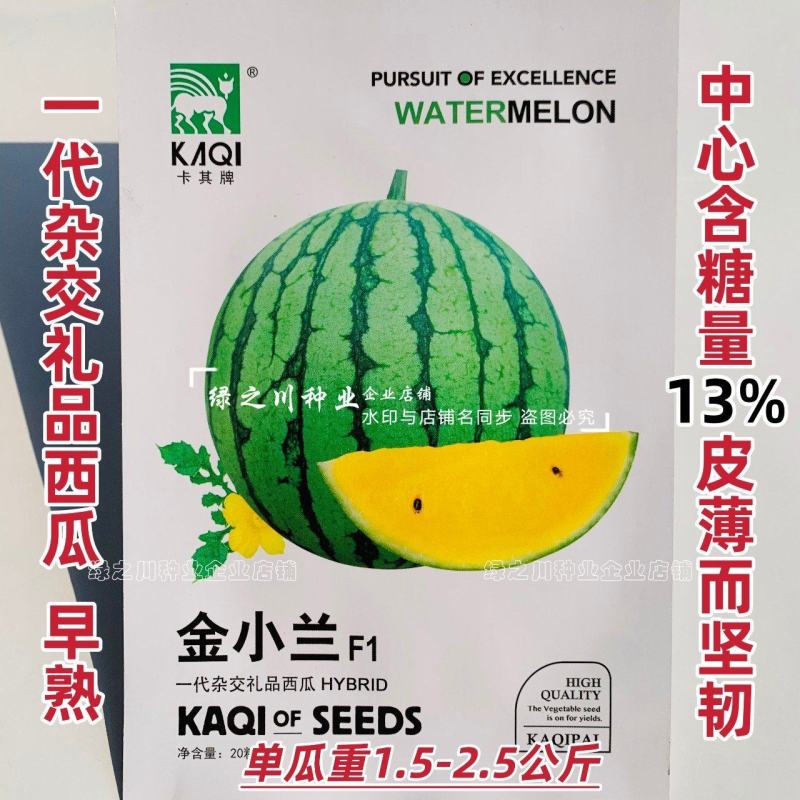 金小兰西瓜种子皮薄甜脆礼品西瓜种籽黄肉小西瓜种子特甜耐裂