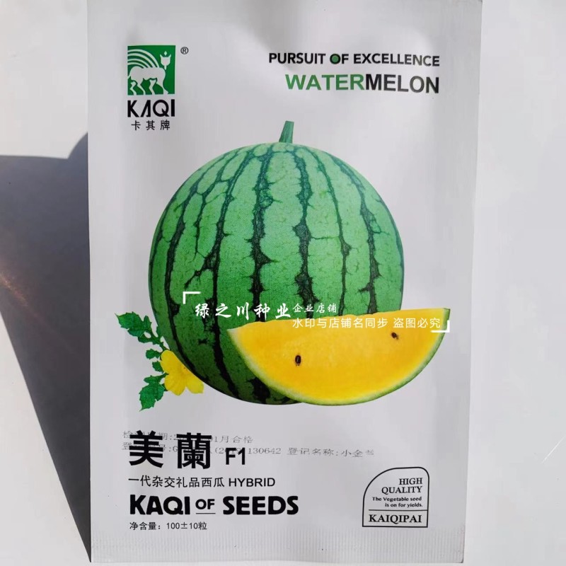 金小兰西瓜种子皮薄甜脆礼品西瓜种籽黄肉小西瓜种子特甜耐裂