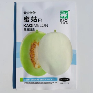 杂交甜瓜种子蜜姑甜瓜果皮白中透绿果肉淡绿色糖度高肉厚腔小