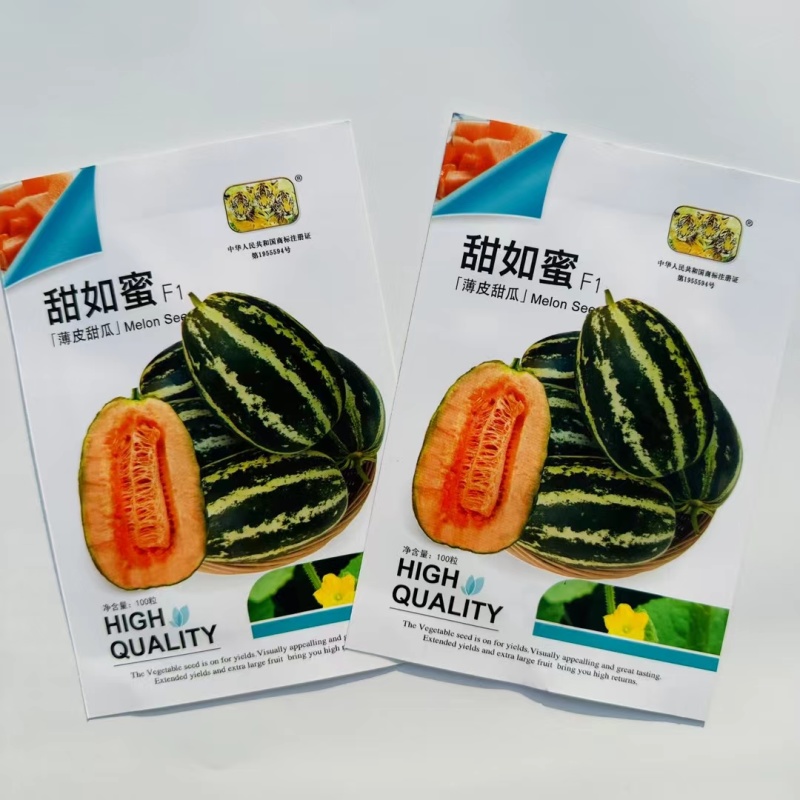 杂交早熟薄皮甜瓜种子含糖量高单瓜重400-600克