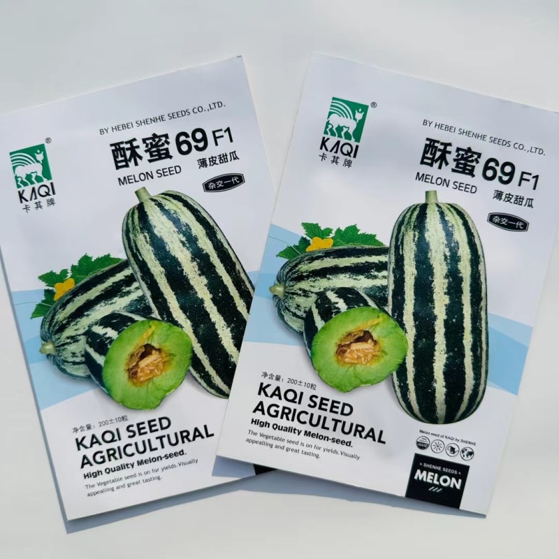 杂交一代薄皮甜瓜种子单果重500克左右果肉绿色肉厚腔小