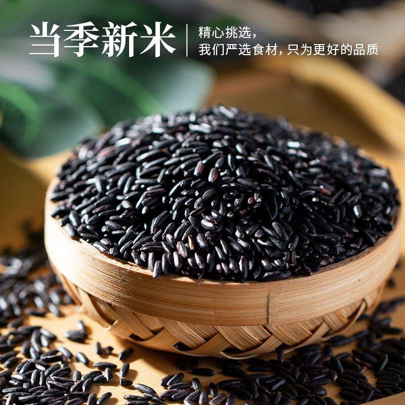 东北新黑米黑香米5斤无染色新米紫米黑大米五谷杂粮黑米批发