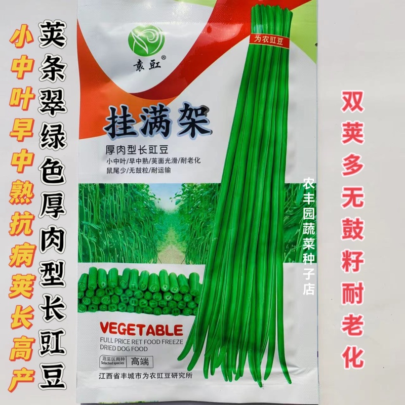 吊倒架豆角种子厚肉型长豇豆种子荚嫩绿色荚长荚多长豆角蔬子