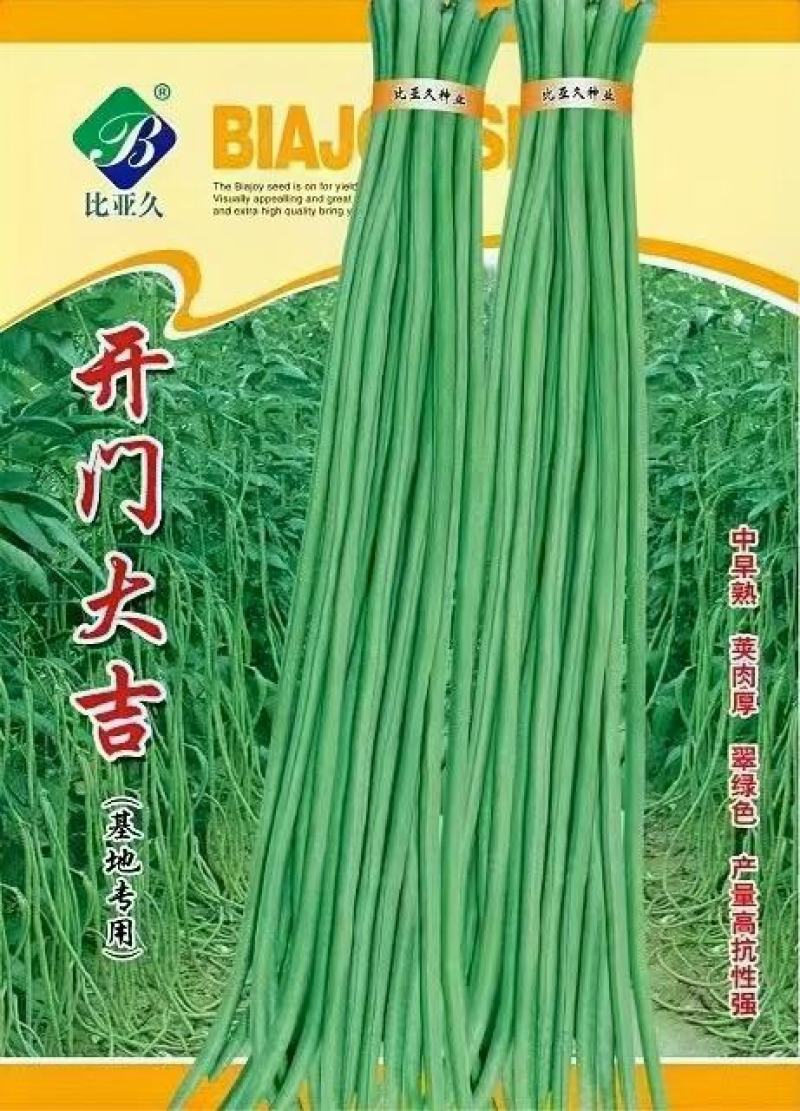 豇豆种子开门大吉翠绿色荚肉厚顺直80厘米长产量高抗病