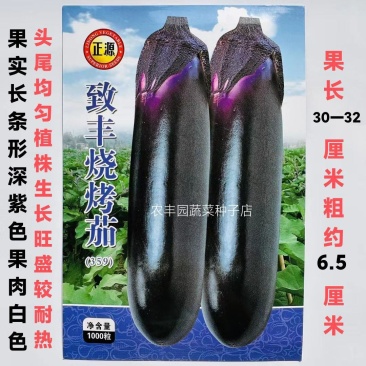 和利农正源致丰烧烤茄种子黑紫色粗茄子种籽四季阳台盆栽蔬菜