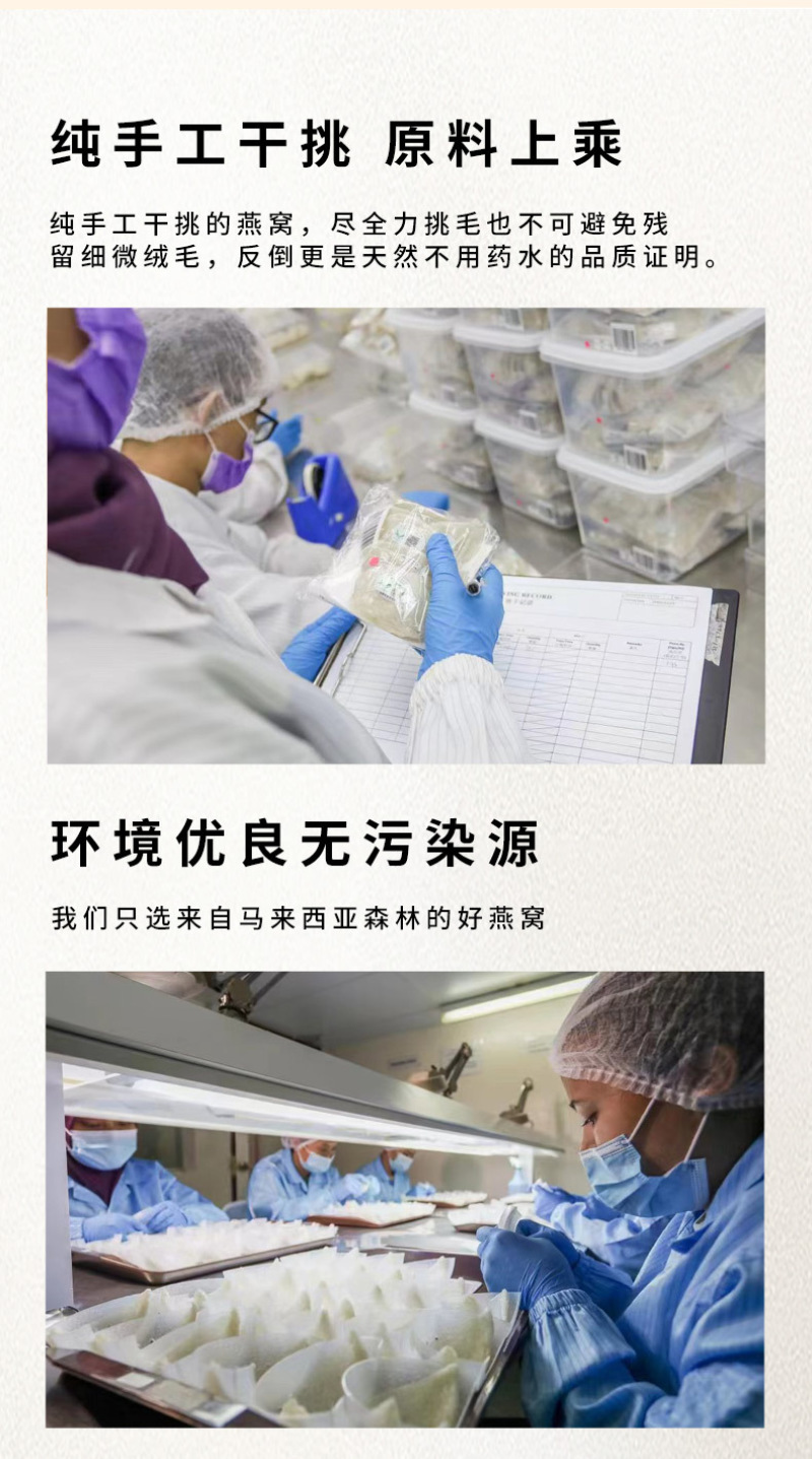 马来印尼溯源码原装燕窝中大燕盏批发代发孕妇营养品送礼批发