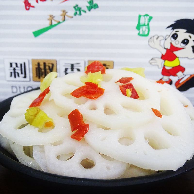 【泡菜】食乐天剁椒香藕10斤包邮整箱批发开袋即食藕片莲藕