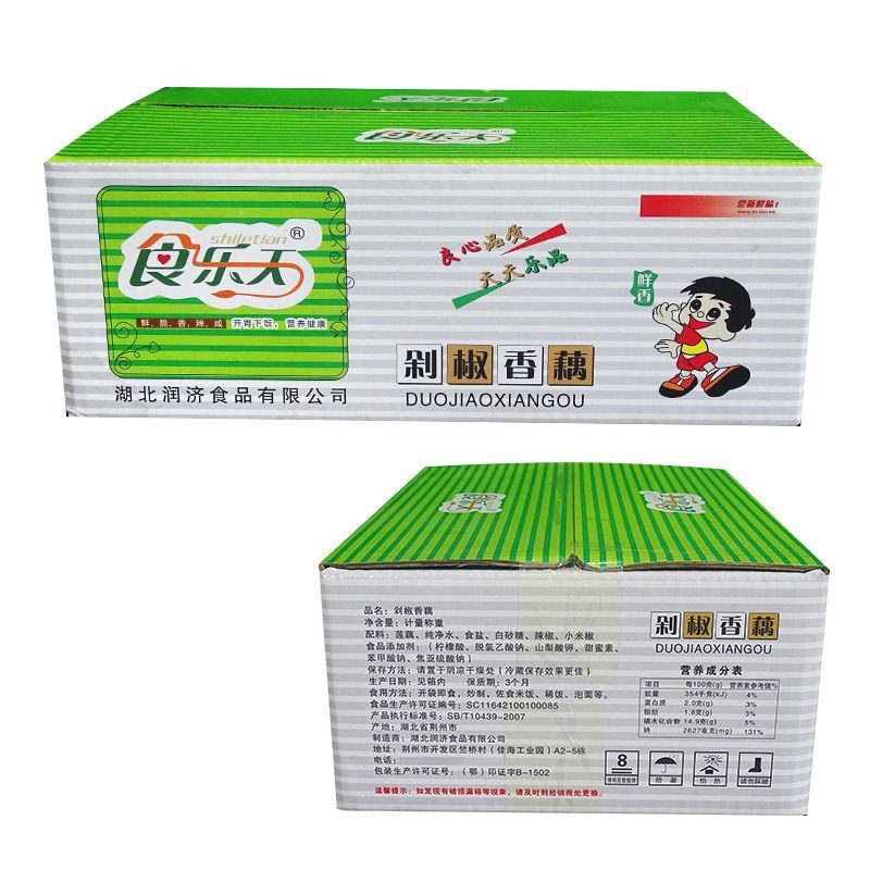 【泡菜】食乐天剁椒香藕10斤包邮整箱批发开袋即食藕片莲藕