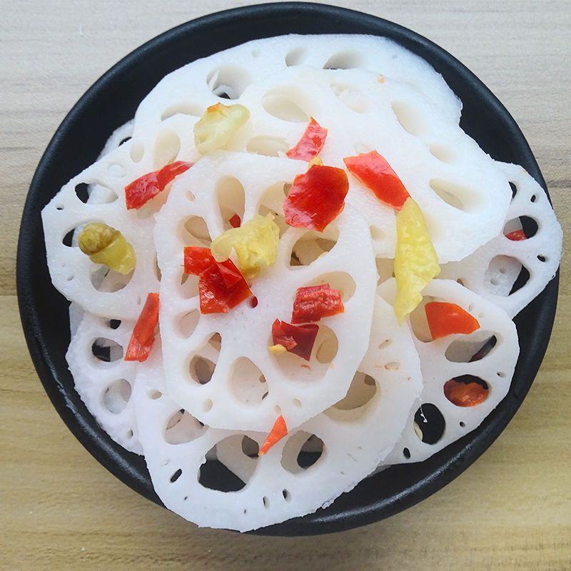 【泡菜】食乐天剁椒香藕10斤包邮整箱批发开袋即食藕片莲藕