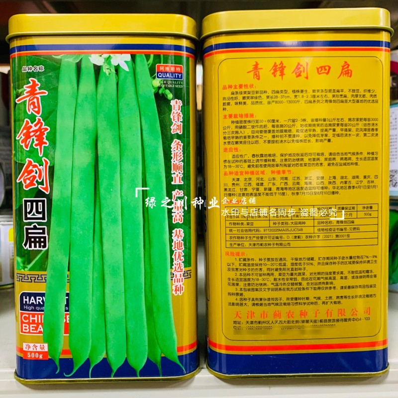 青锋剑四扁芸豆种子扁条无筋豆种子绿荚四季豆架豆种子不鼓籽