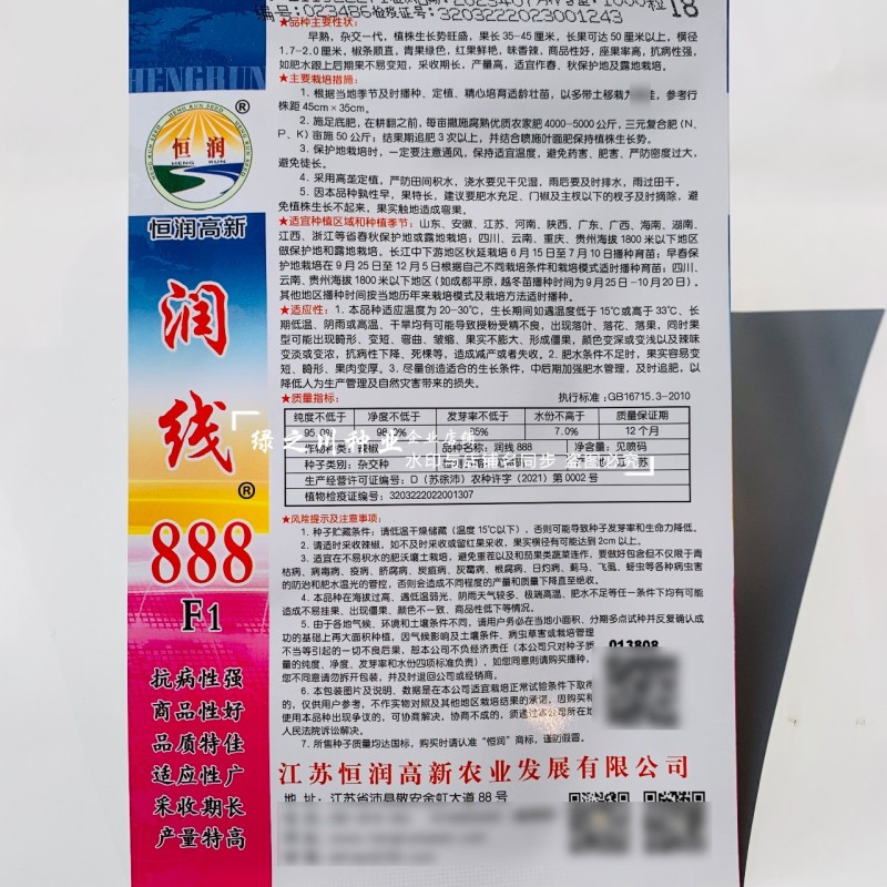 润线888香辣线椒种子抗病高产采收期长特长线椒种子