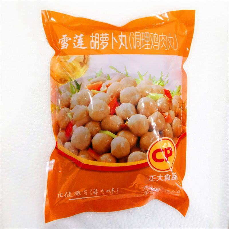 鸡肉丸正大雪莲胡萝卜调理鸡丸冒菜食材烧烤食品东北火锅配菜