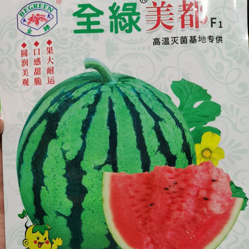 【有好货】全绿美都景丰西瓜种子果肉鲜红甜爽多汁早熟丰产